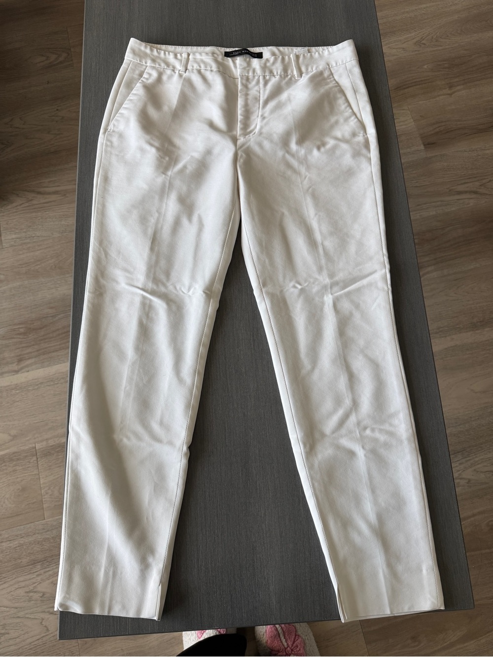 Zara White Straight-Leg Jeans